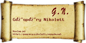 Gáspáry Nikolett névjegykártya